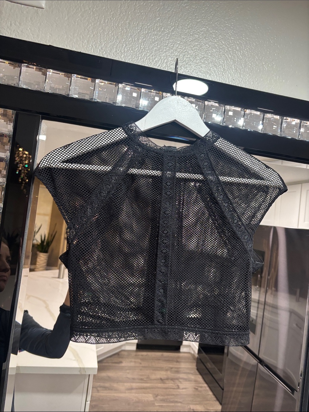 Victoria's Secret Black Mesh Crop Camisole